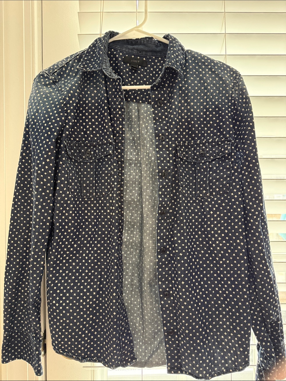 J. Crew Navy Star-Print Shirt